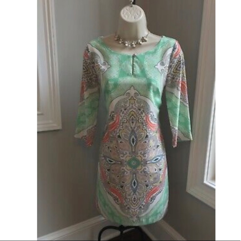 Green 3/4 sleeve Banana Republic dress